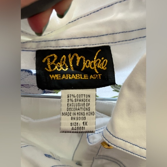 Bob Mackie Wearable Art Morning Glory Embroidered Jeans Jacket Pants Set Size 1X - Picture 9 of 10